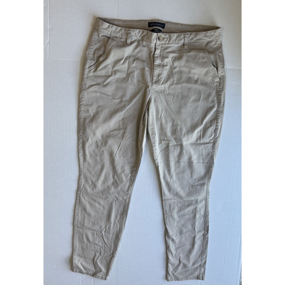 Women's Aeropostale Beige Tan Skinny Khaki Pants Size 16 REG